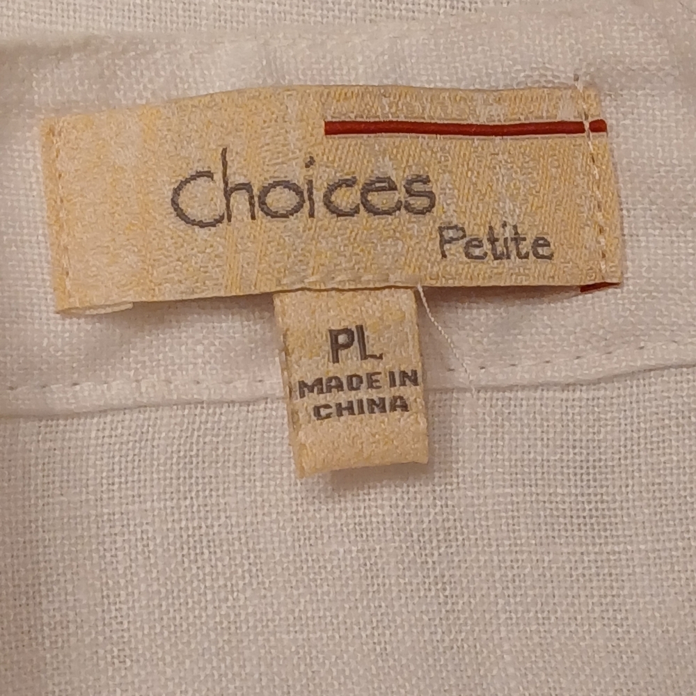 Choices White Linen Skirtset Size Petite Large Lagenlook - Picture 10 of 13